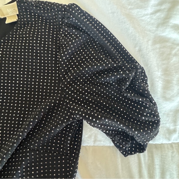 Michael Kors Metallic Silver Dot Mini Dress Petite XS Fits up to Small - Picture 6 of 10